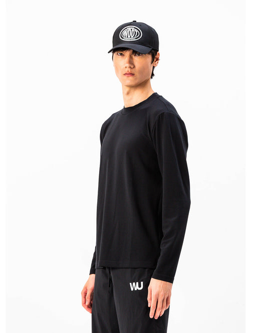 Maglietta Modal maniche lunghe WOOTUNIT vista frontale tre quarti