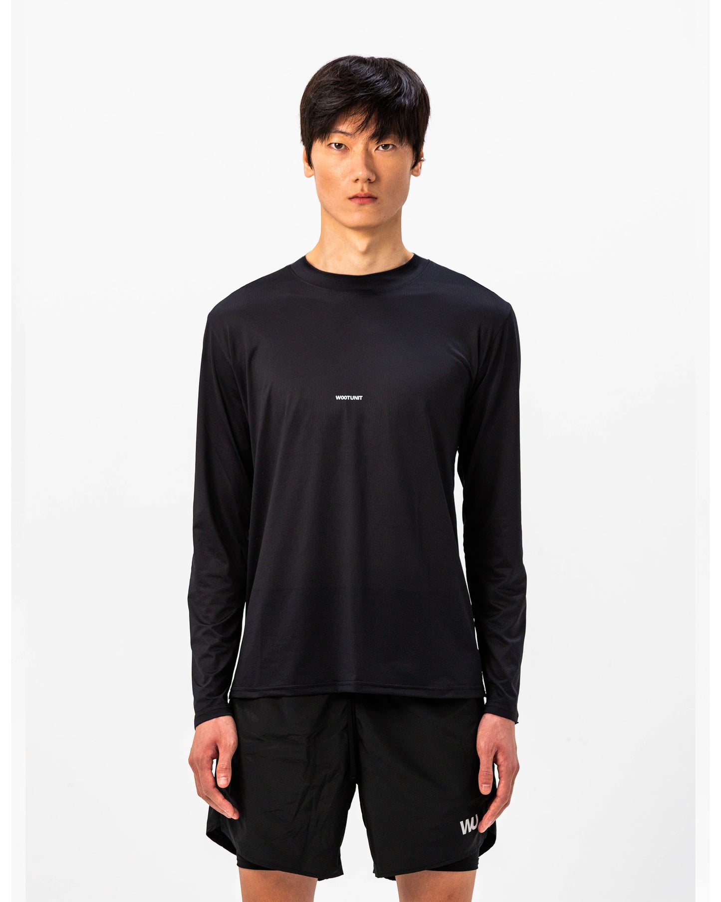 Icon Tee WOOTUNIT manica lunga vista frontale tre quarti
