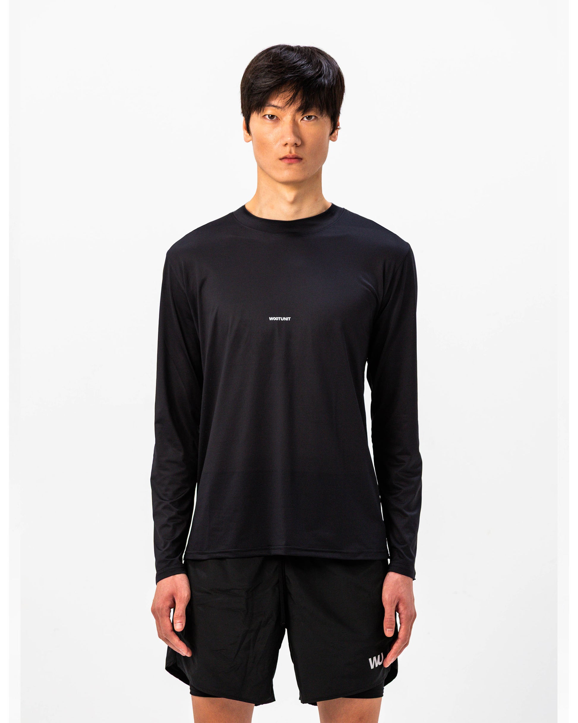 Icon Tee WOOTUNIT manica lunga vista frontale tre quarti
