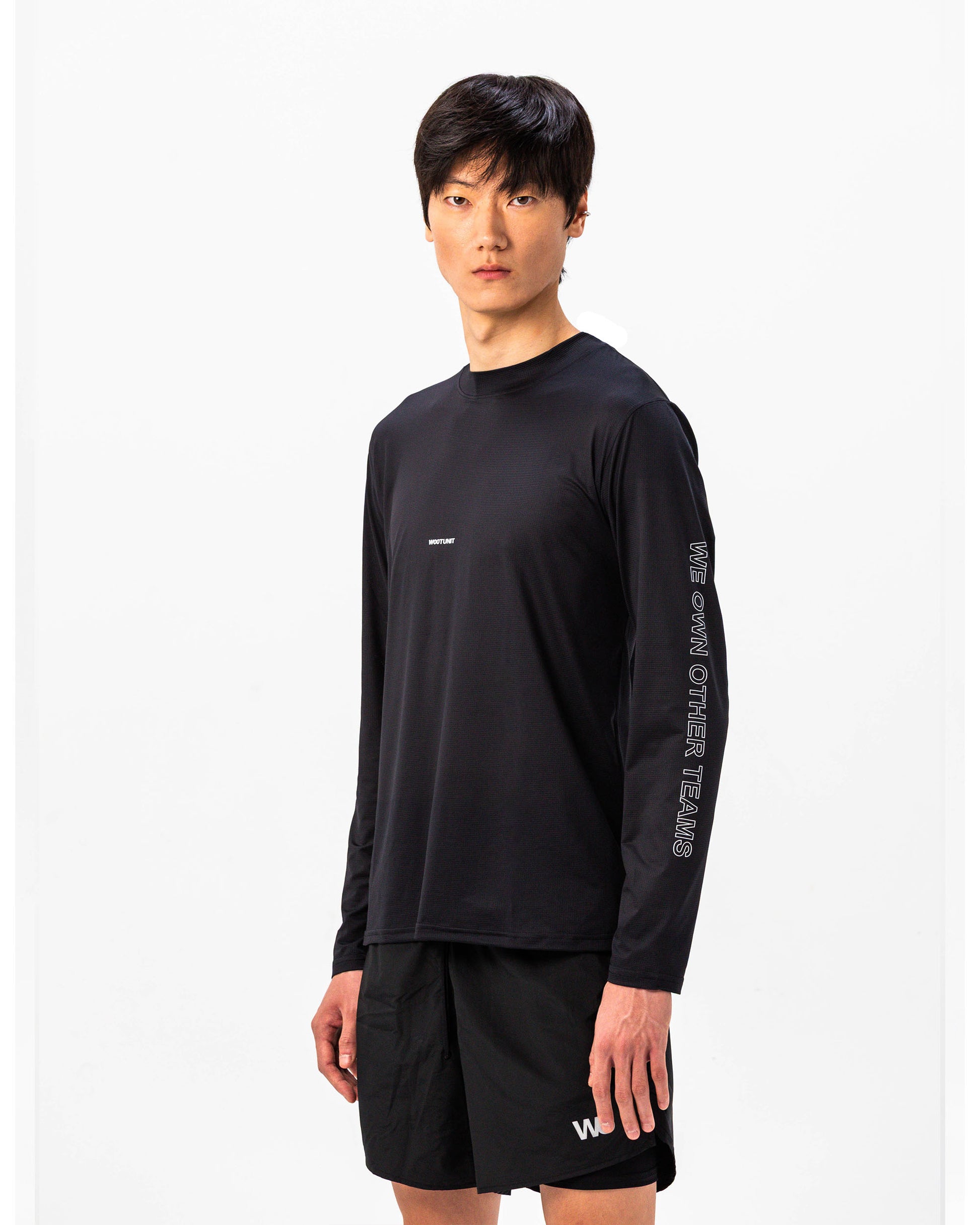 Icon Tee WOOTUNIT manica lunga vista laterale tre quarti

