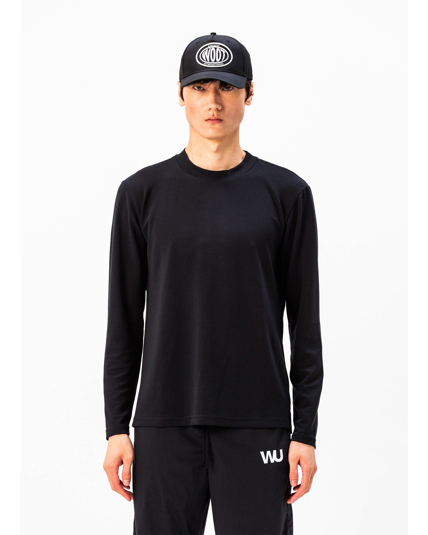 Maglietta Modal maniche lunghe WOOTUNIT vista frontale tre quarti
