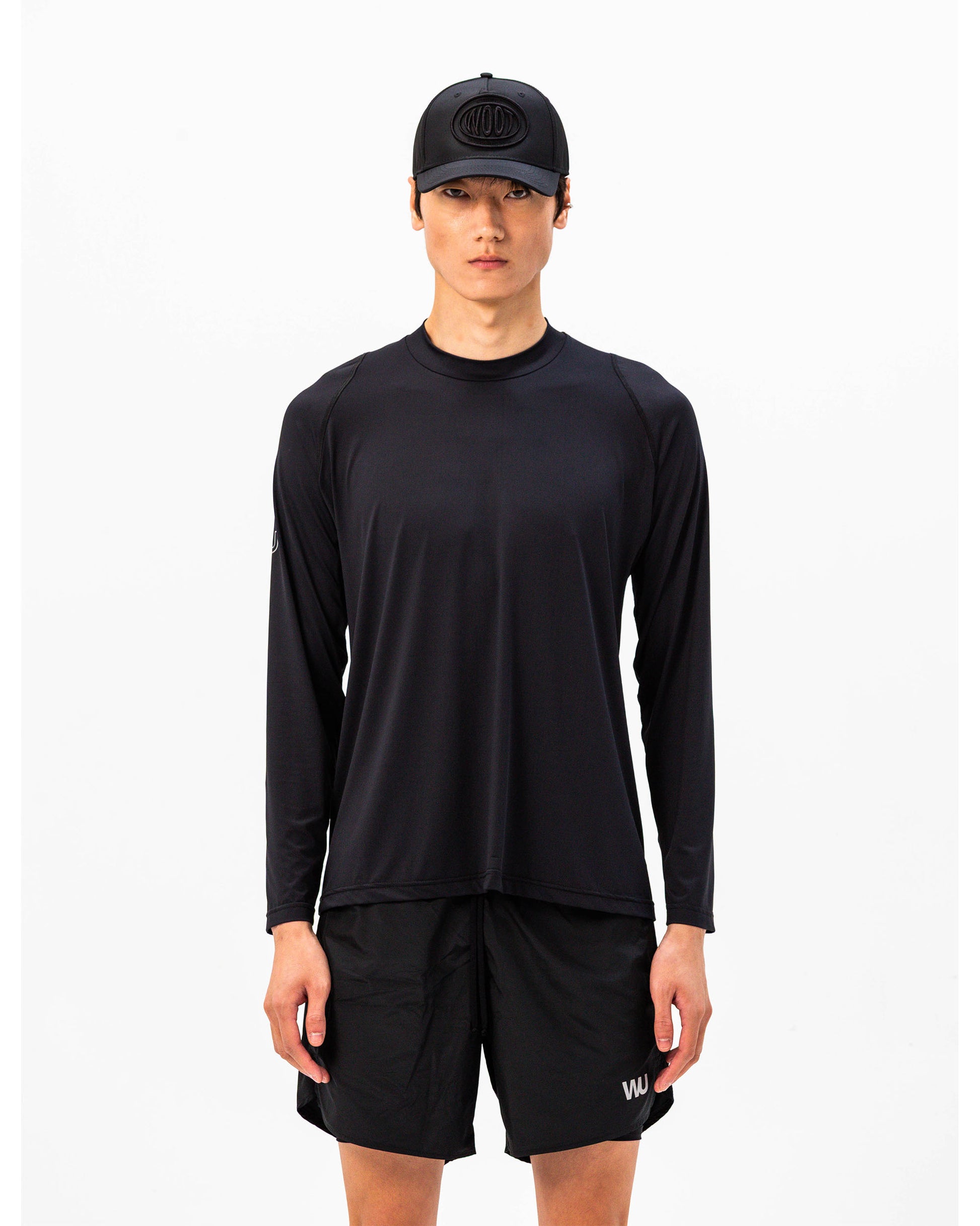 Performance Tee WOOTUNIT maniche lunghe vista frontale tre quarti
